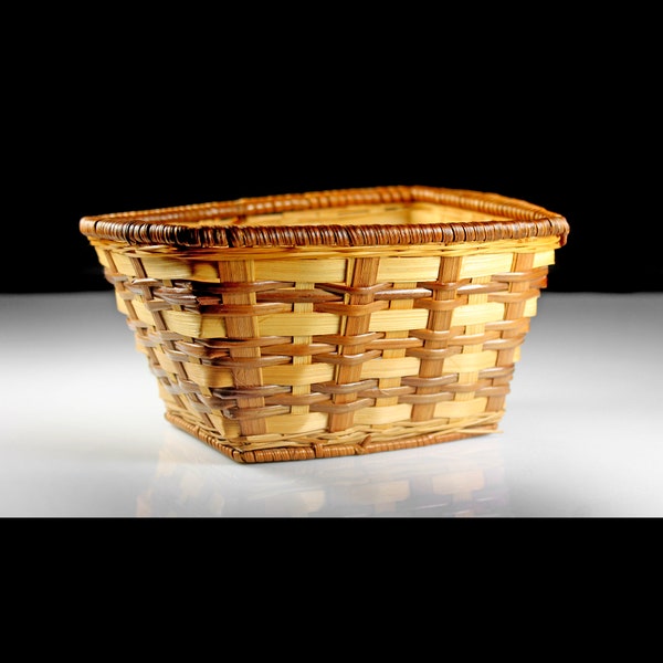 Small Rectangular Wicker Basket, 4 Inch Basket, Woven, Home Decor