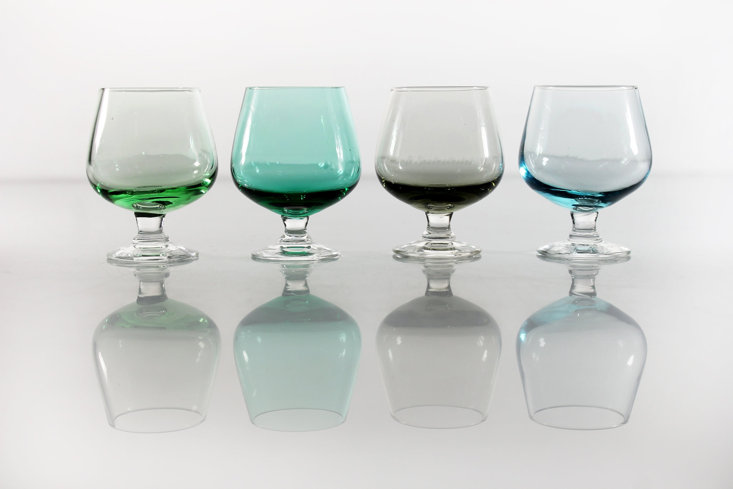 Miniature Brandy Snifters, Various Colors, Set of 4, Aperitif Glasses, Cocktail Glasses
