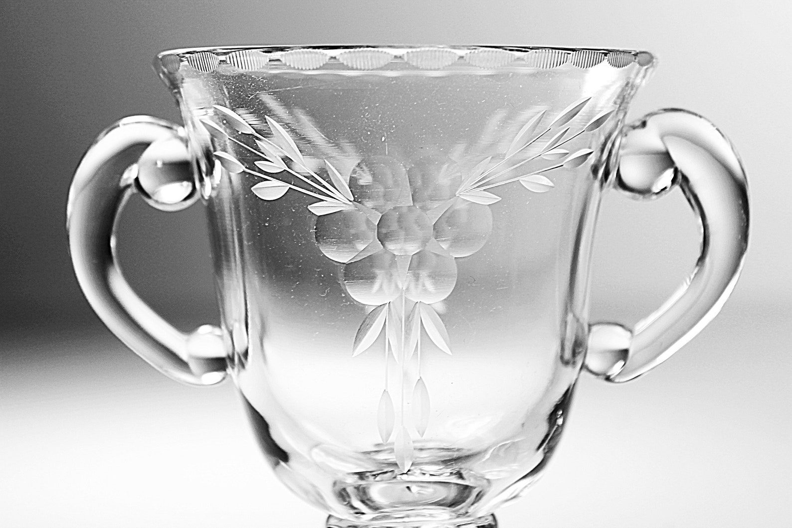 Antique Sugar Bowl and Creamer Cut Floral Crystal Clear Etsy