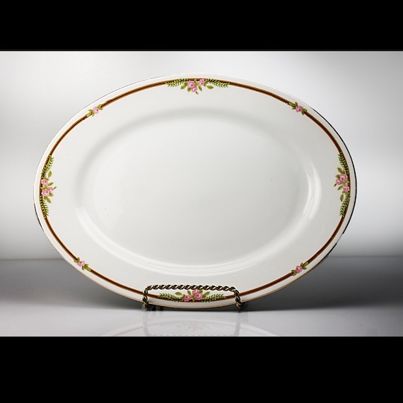 Antique Platter, J & C China, Jaeger and Co, Portland, Bavaria, 12 Inch