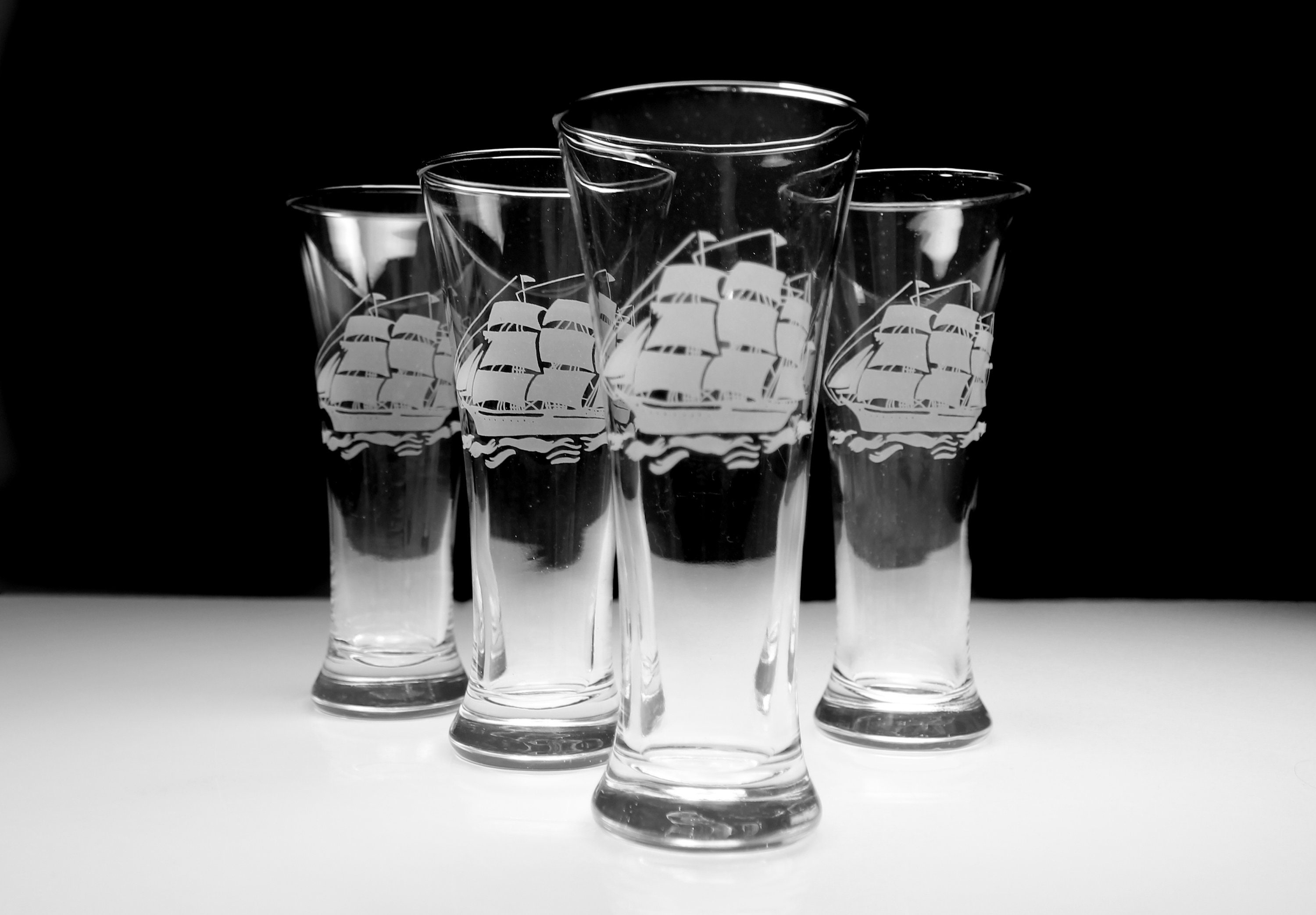 Pilsner Glasses, Pasabahce, The Mariner Fleet, Made in Turkey, Beer