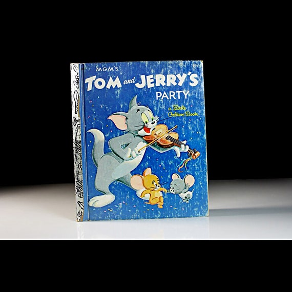 Children's Book, Tom and Jerry Party's, Little Golden Book, First Edition, Story Book, Cat and Mouse, Picture Book