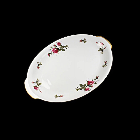 Platter, Sango Japan, Moss Rose, 16 Inch, Red Floral, Dinnerware, Fine China