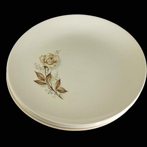 Mount Clemens, Bread and Butter Plates, Brown Rose, Hard to Find Pattern, Floral Pattern, Set of 4 image 3