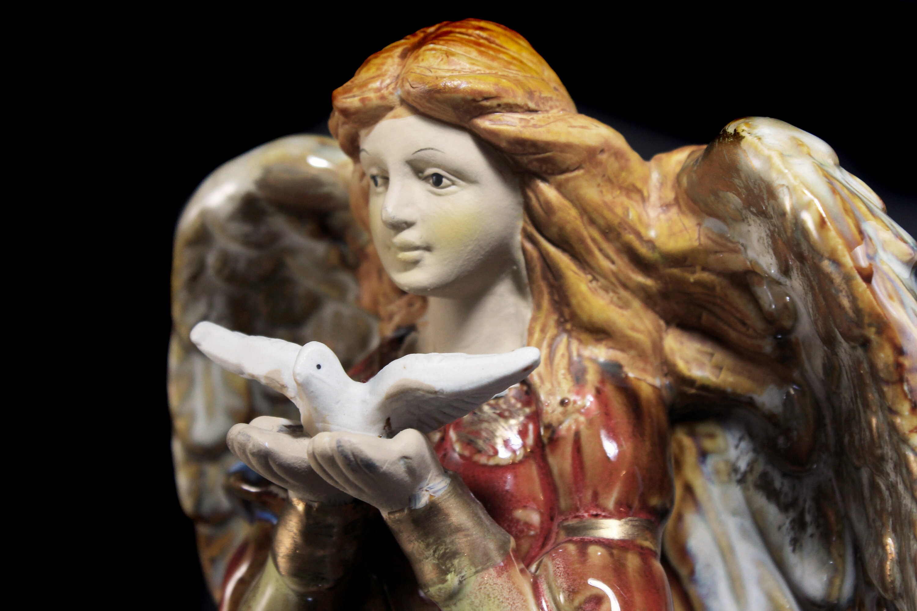Porcelain Angel Figurine 12 Inch Centerpiece Figurine Art 