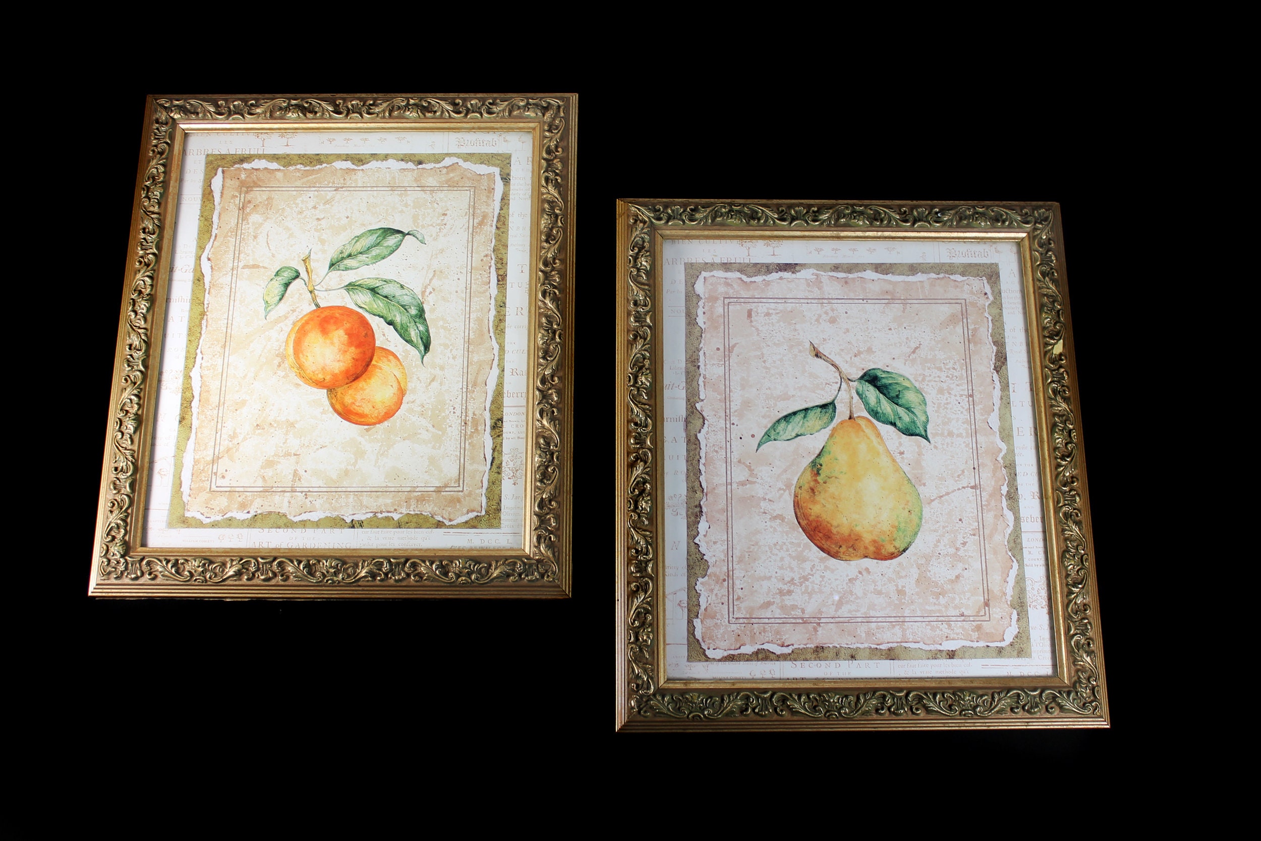 Fruit Framed Prints, Peaches and Pear, Art Prints, Fine Art, Home Decor