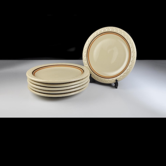 Syracuse China Econo-Rim Bread Plates – 1950s Restaurant Grade - Vintage Diner Plates - Set of 6