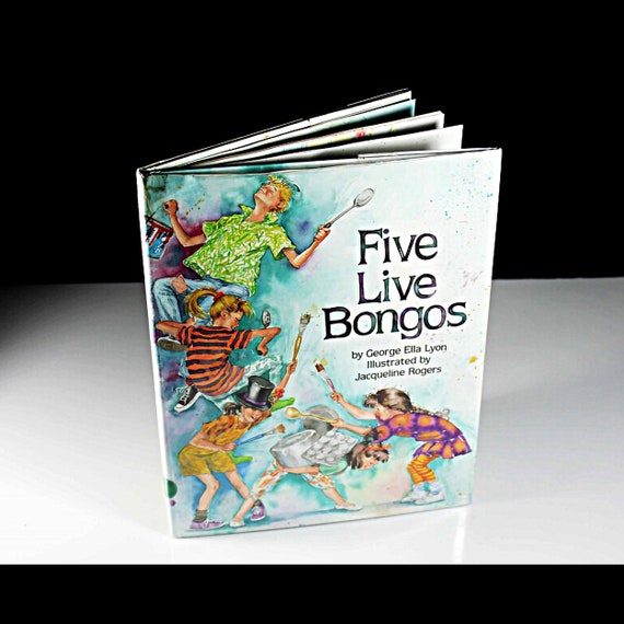 Children's Hardcover Book, Five Live Bongos, First Edition, Fiction, Illustrated, Kid's Story, Storybook, Picture Book