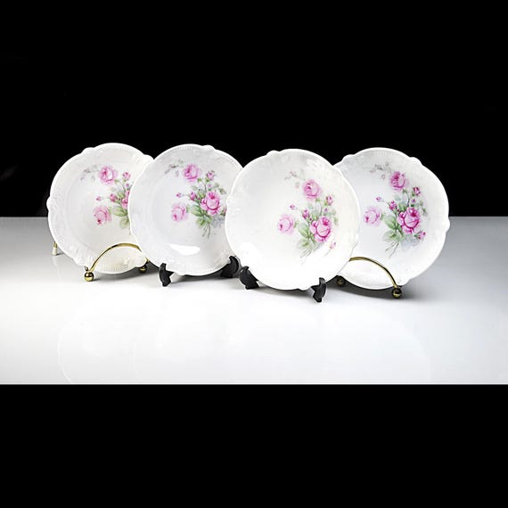Antique Carl Schumann Bavaria Pink Rose Fruit Bowls – Set of 4