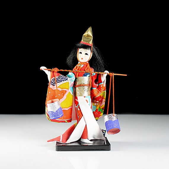 Japanese Gofun Display Doll, Kabuki Dancer, Figurine, Asian, 7-inch Doll