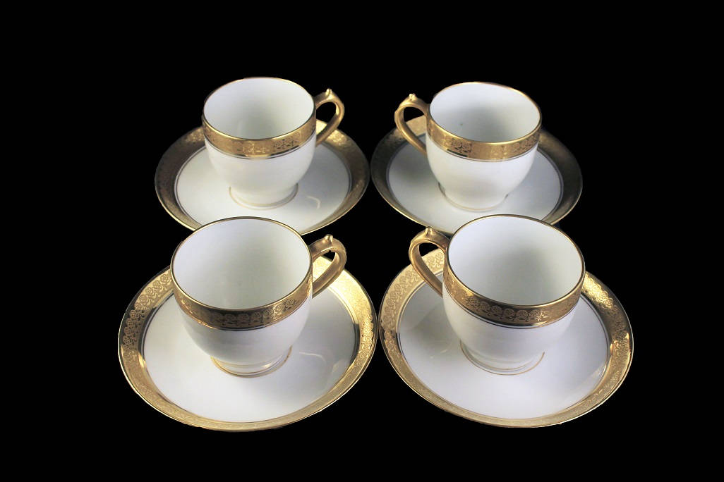 Limoges Franace all white demitasse espresso cup and saucer (item