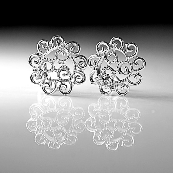 Sara Coventry Filigree Clip-On Earrings, 1960s Jewelry, Signed Pair