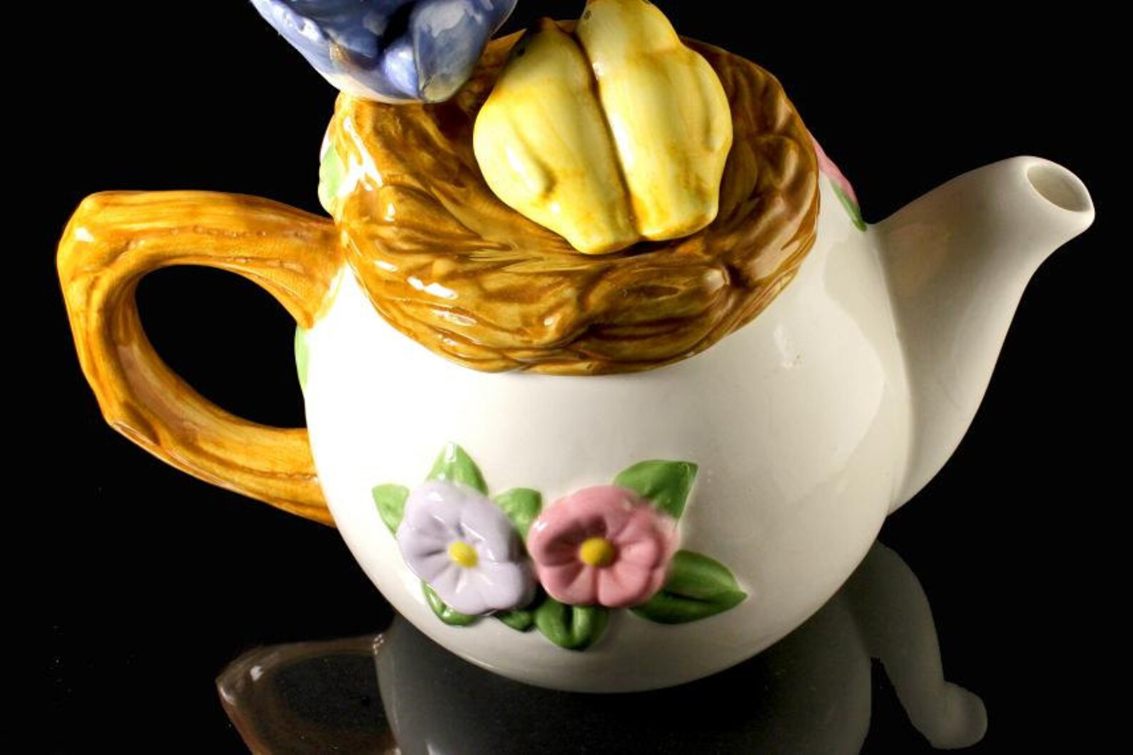 Teleflora Blue Bird Nest Teapot Etsy