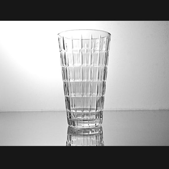Vintage Syndicate Sales Glass Vase, Clear Paneled, Flower Vase, 9 Inch