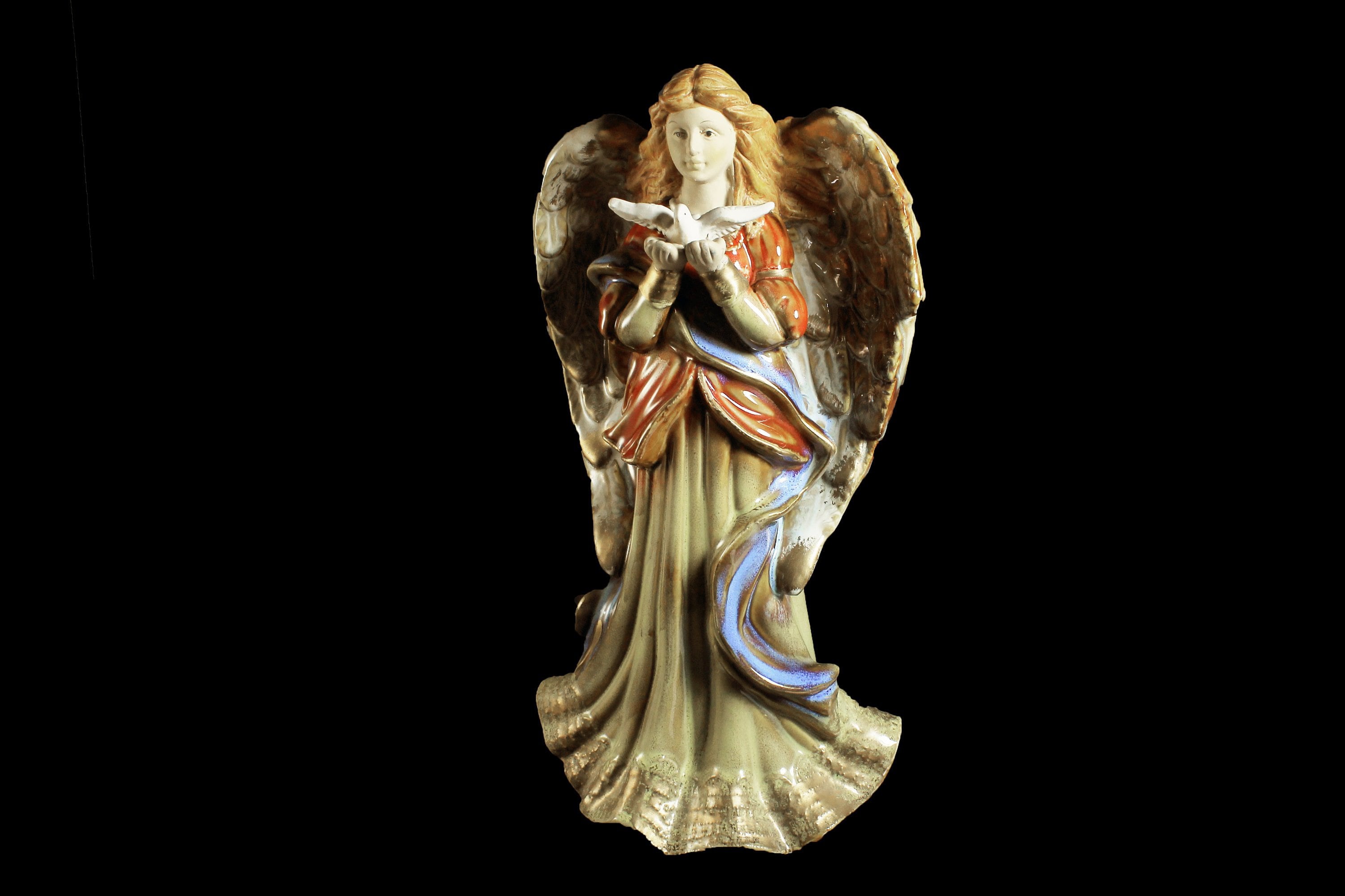 Porcelain Angel Figurine, 12 Inch, Centerpiece, Figurine Art