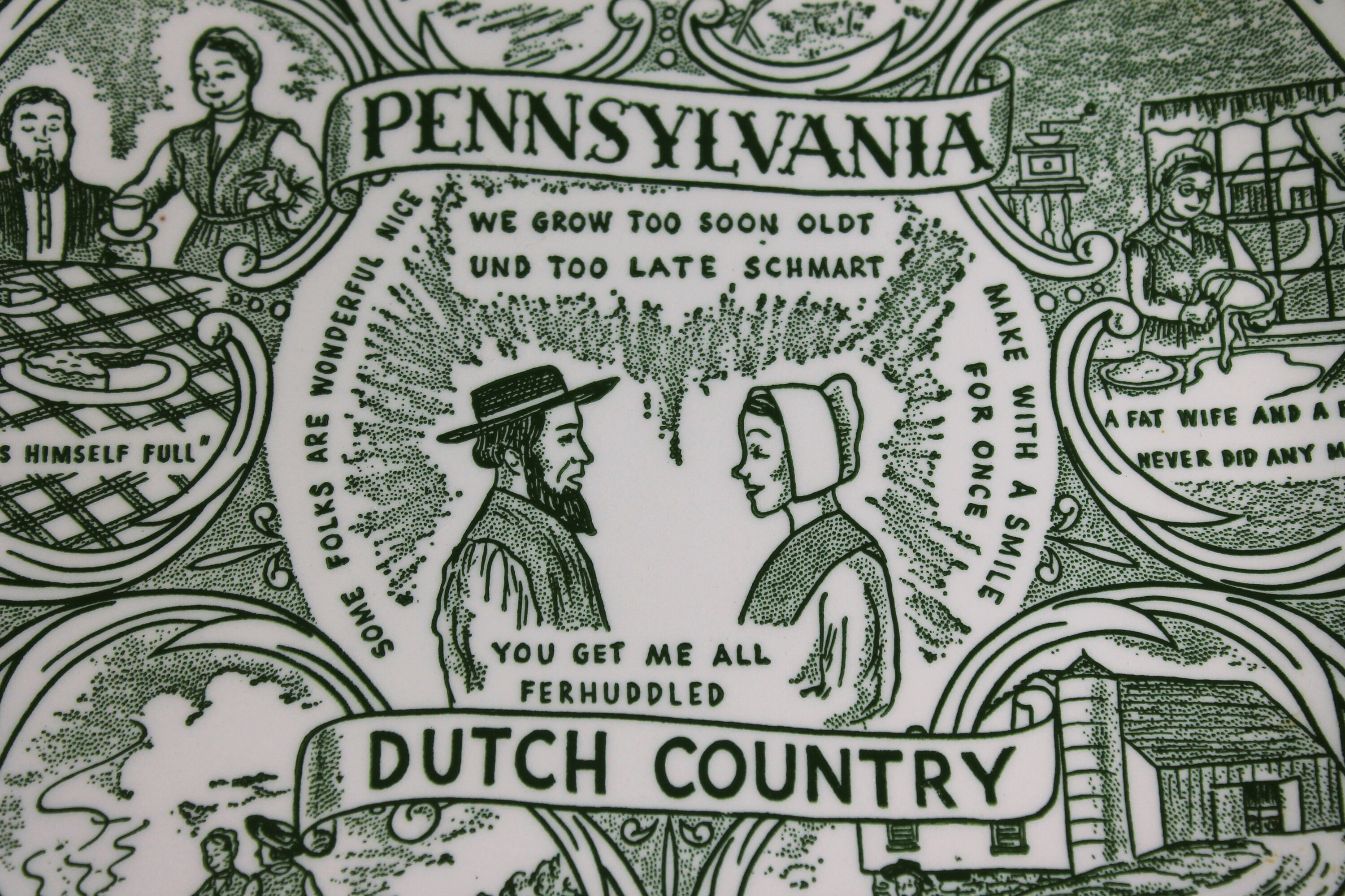Pennsylvania Souvenir Plate, Dutch Country, State Plate, Collectors