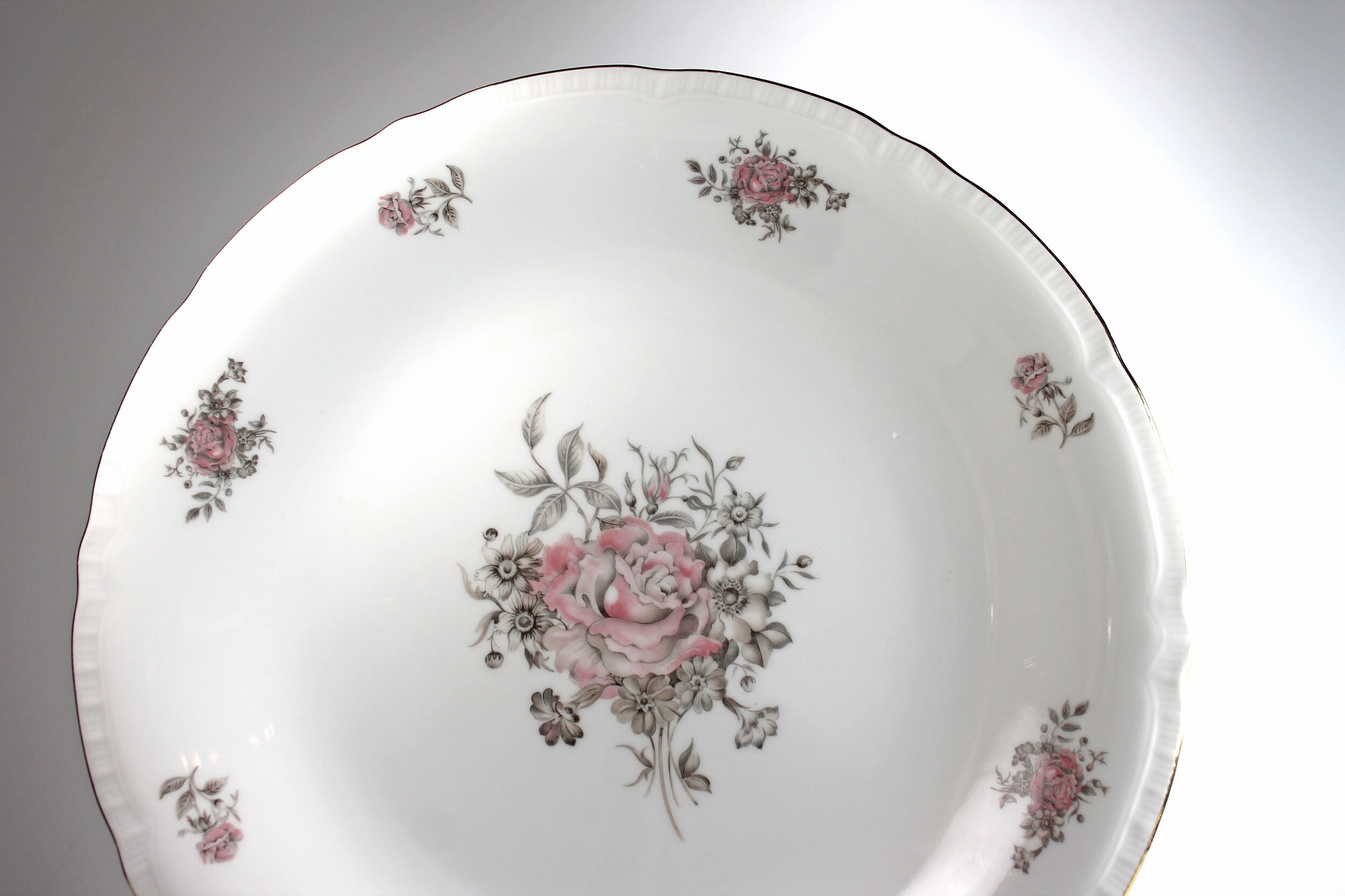 Chop Plate, Fine Bohemian China, Made in Czechoslovakia, Maria Pattern