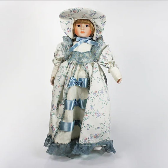 Victorian Porcelain Doll, ANCO, Adorable Memories, 16 inch Doll, Display Doll, Stand Included