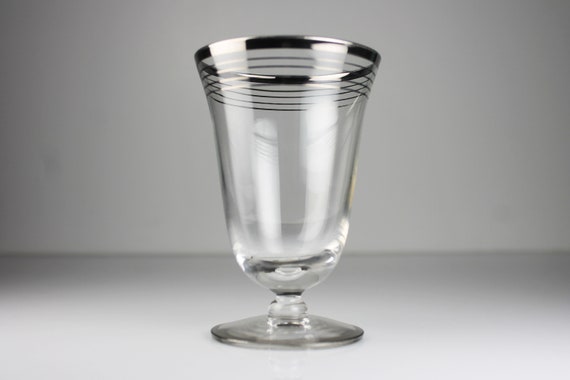 Cordial Glass, Silver Striped, Barware