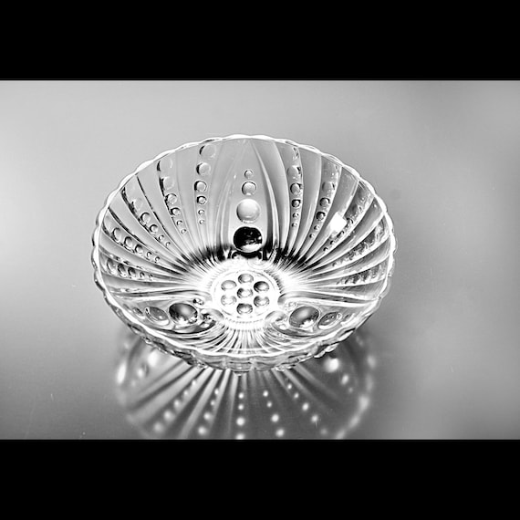 Anchor Hocking Burple Inspiration Footed Glass Bowl – 8 Inch Clear Vintage Serving Dish, 1940s Pressed Glass