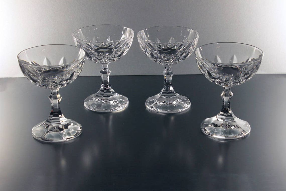 Crystal Coupe Champagne Glasses Sherbet Glasses Cut Crystal Etsy