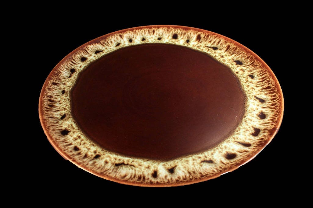 Canonsburg Chop Plate, Brown Drip, Round Platter, Large 13Inch