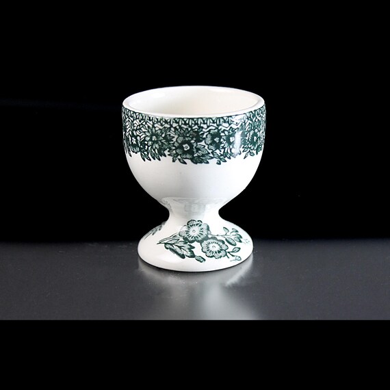 Mason’s Ironstone Egg Cup in Ascot Green Pattern - 1950s English Pottery - Floral Lace Design - Excellent Condition