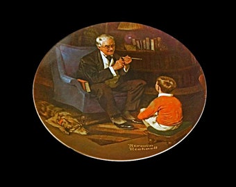 1982 Knowles Collector Plate, Norman Rockwell, The Tycoon, Limited Edition,  Numbered Plate, Wall Decor, Decorative Plate