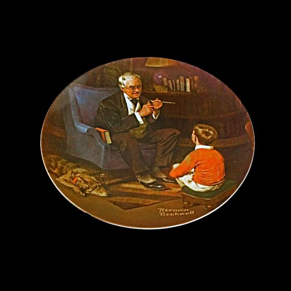 1982 Knowles Collector Plate, Norman Rockwell, The Tycoon, Limited Edition,  Numbered Plate, Wall Decor, Decorative Plate