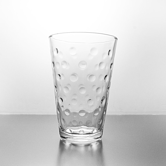 Hazel Atlas 8 Inch Raised Dots Glass Vase - Mid-Century Bubble Pattern Home Décor