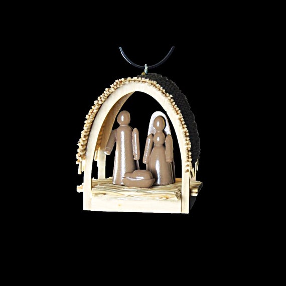 Christmas Ornament, Hallmark, Miniature Creche, Collector's Series, First in Series, Keepsake Ornament, Nativity, Original Box