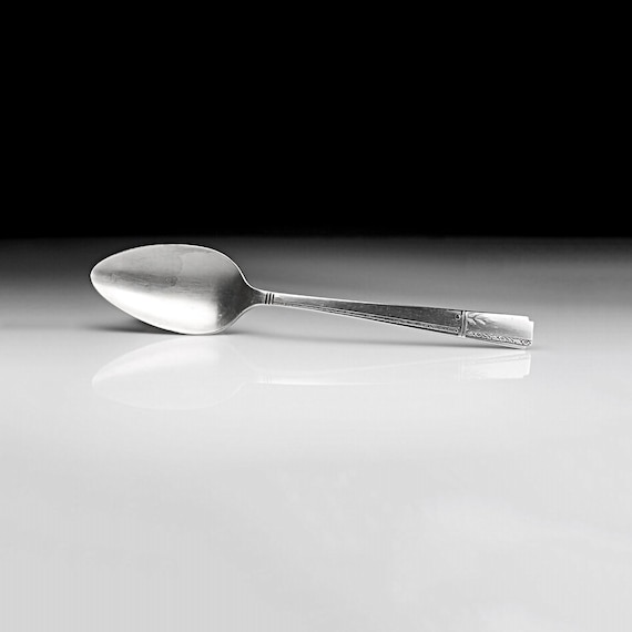 Serving Spoon, Prestige Silver Plate, Oneida Grenoble, Discontinued, 8 Inch