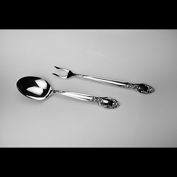 Silver Plate Soup Spoon and Pickle Fork, Ballad Pattern by Oneida Community (Discontinued)