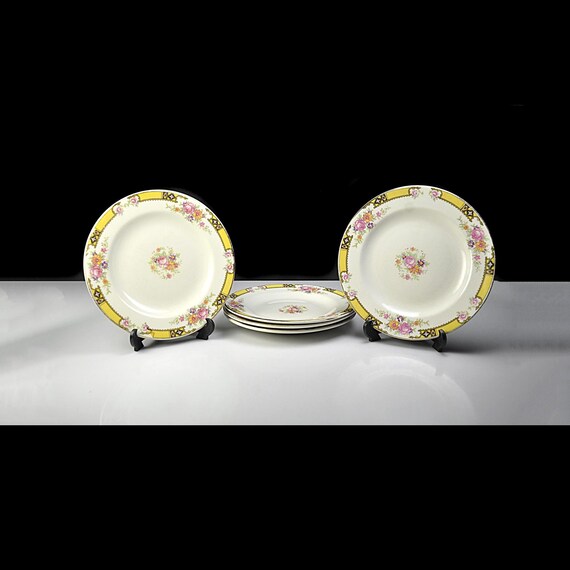 Vintage Edwin M Knowles Bread and Butter Plates, Set of 5