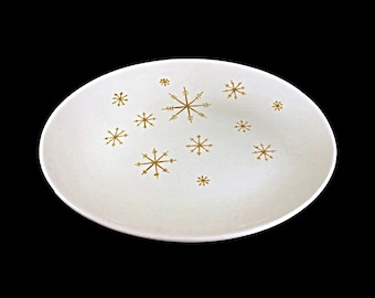 Royal China Star Glow Platter, Atomic Mid-Century Gold Stars