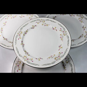 Dinner Plates, Mikasa, Vassar 4224, Discontinued, Floral, Set of 4, Fine China
