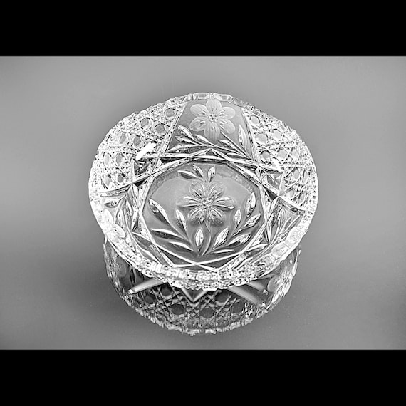 Antique EAPG Tiffin-Franciscan Cane and Flower Pressed Glass Bowl