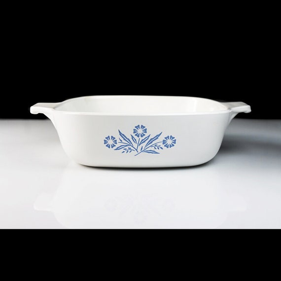 Cornflower Casserole Bowl, Corning, One Quart, P-1-B, Ovenware, No Cover, Discontinued