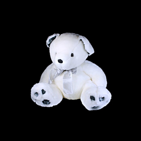 Teddy Bear, Kids of America Corp, Stuffed Animal, White, Polar Bear, Fluffy, Soft, 18 Inches, Nursery Decor