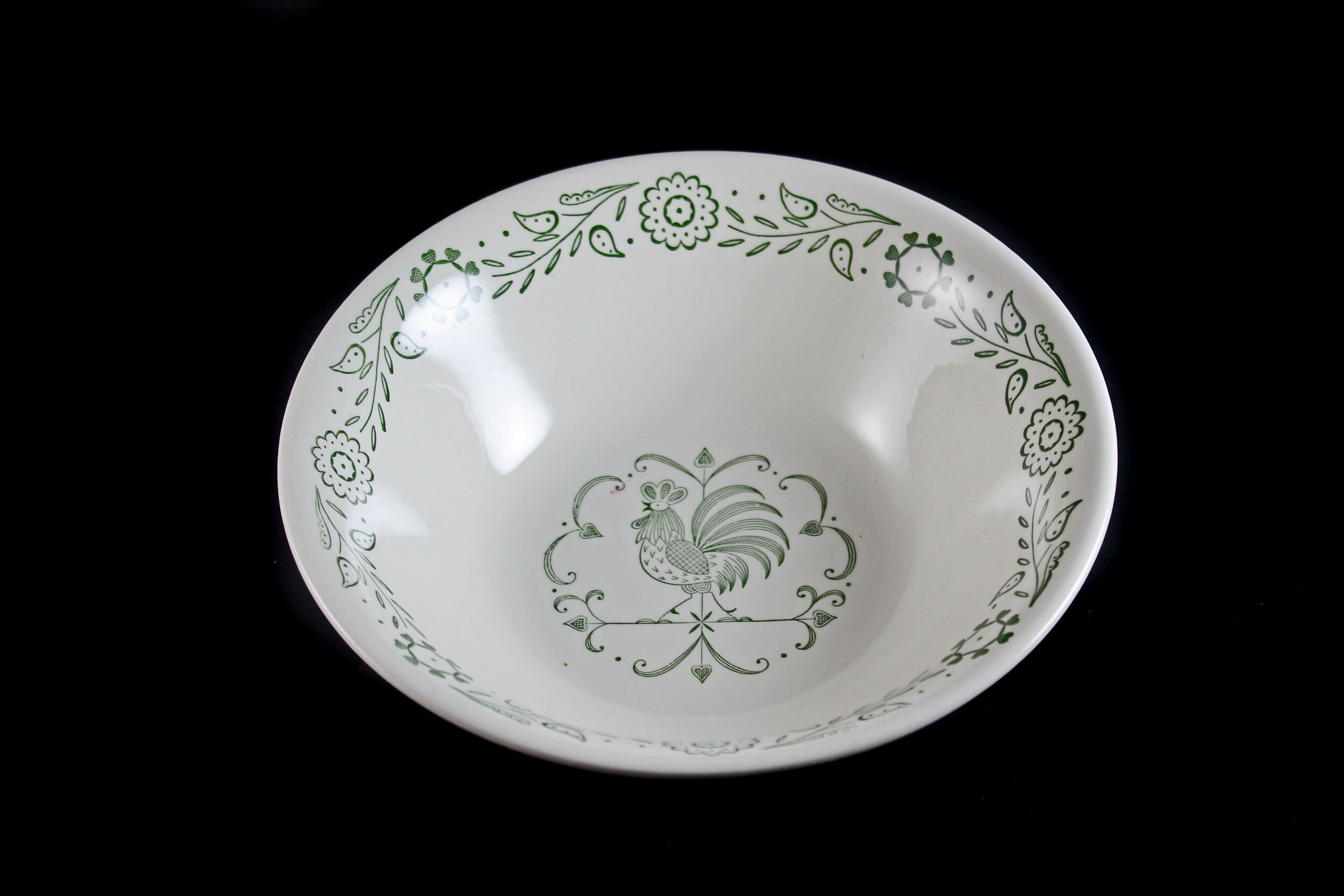 Vegetable Bowl, Scio Pottery, Provincial, Green Roster, Discontinued