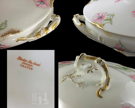 Antique Covered Vegetable Bowl, Theodore Haviland, Limoges, France