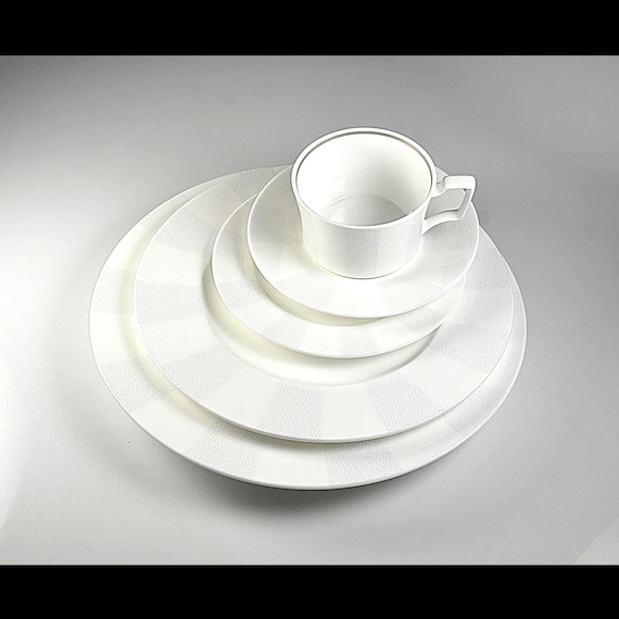 Noritake Falling Snow Bone China Place Setting – New in Box, Complete 5-Piece Set