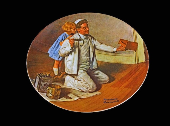 1983 Knowles Collector Plate, Norman Rockwell, The Painter, Limited Edition, Numbered Plate, Wall Decor, Decorative Plate
