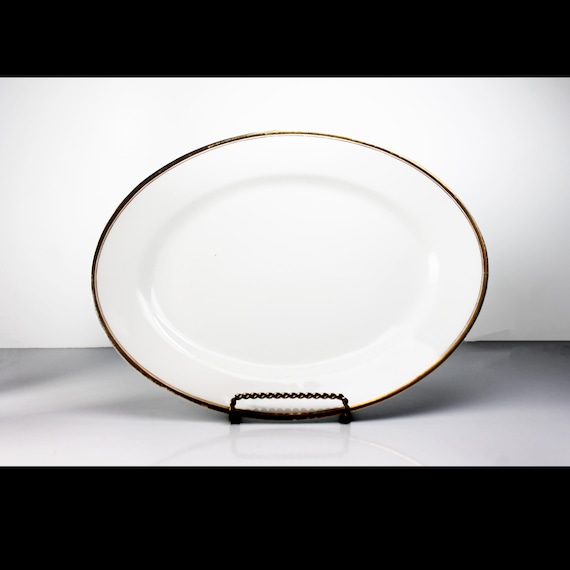 Antique Oval Platter, J & C China, Jaeger and Co, Portland, Bavaria, 12 Inch