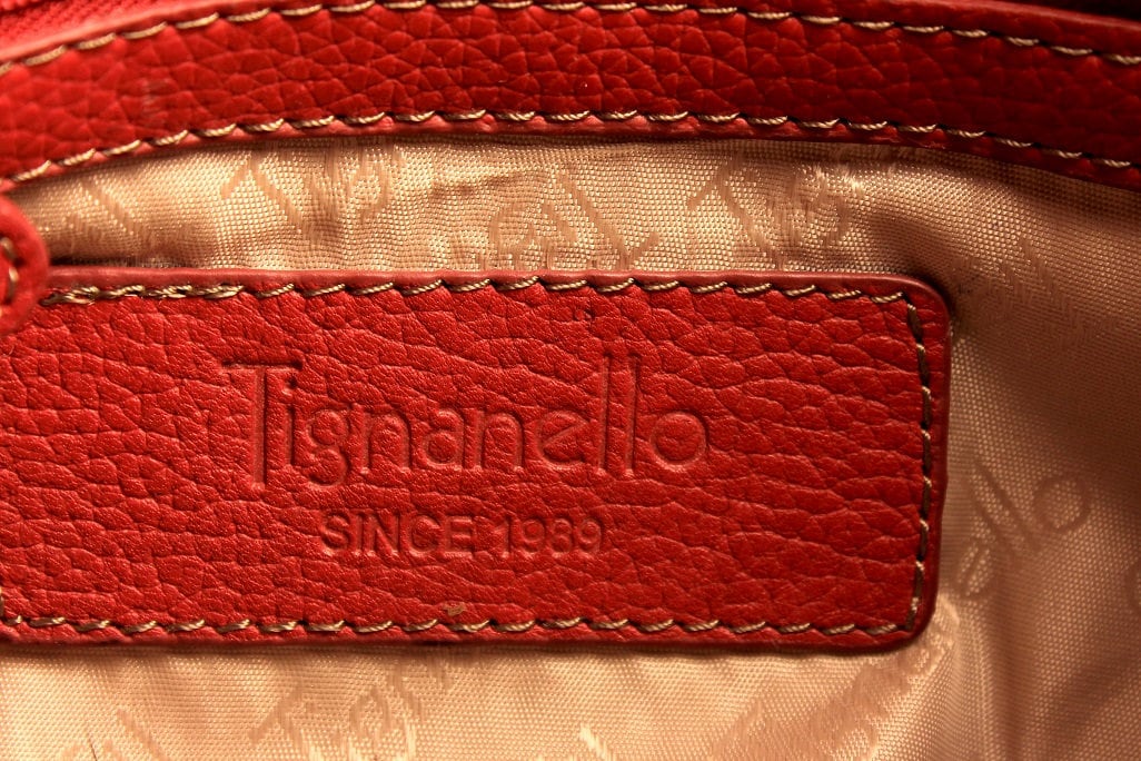 Tignanello red shop leather purse