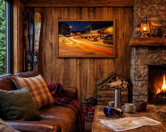 Póster vintage de los Juegos Olímpicos de Lake Placid 1980, firmado, fotografía nocturna, 24x32 pulgadas, arte de pared de Adirondack.