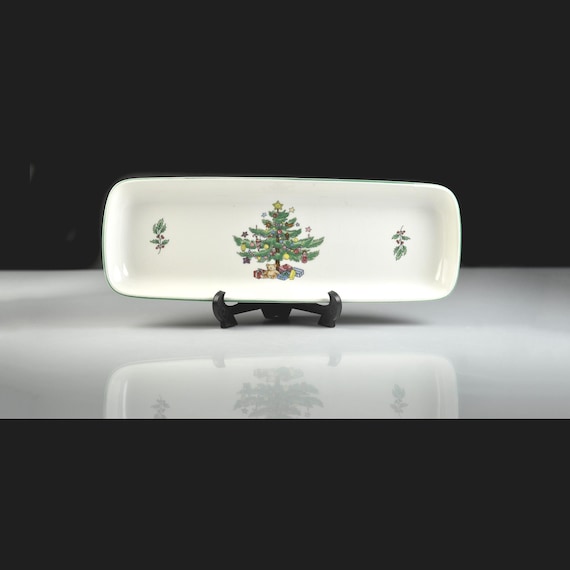 Nikko Happy Holidays Relish Tray, Christmas Tree, Japan Vintage, 9 Inch Dish