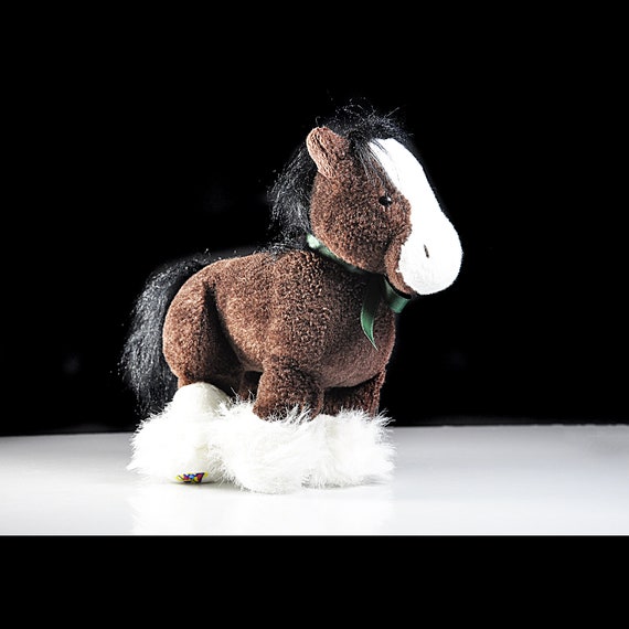 Retired Ganz Webkinz Clydesdale Horse Plush Toy - Brown, Soft 8" Stuffed Animal, Nursery Decor, Collectible