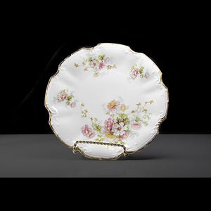 Antique Blakeman & Henderson Limoges Plate - Circa 1890 | Hand-Painted Floral Design with Gold Trim, Victorian Plate