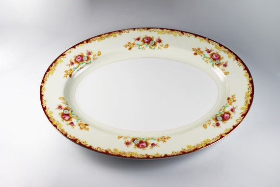 手描きの日本製大皿、12インチ、花柄の縁、金縁、高級陶磁器 - Etsy 日本